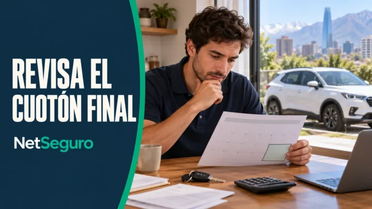 Hombre revisando un calendario con el último pago destacado, junto a un auto blanco.