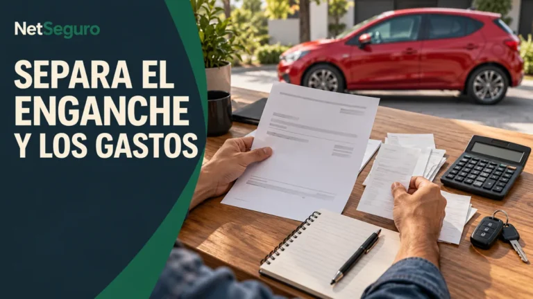 Manos organizando recibos y una cotización junto a una calculadora y llaves.