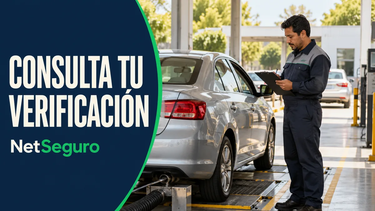 Técnico revisando una lista junto a un auto plateado en una línea de verificación.
