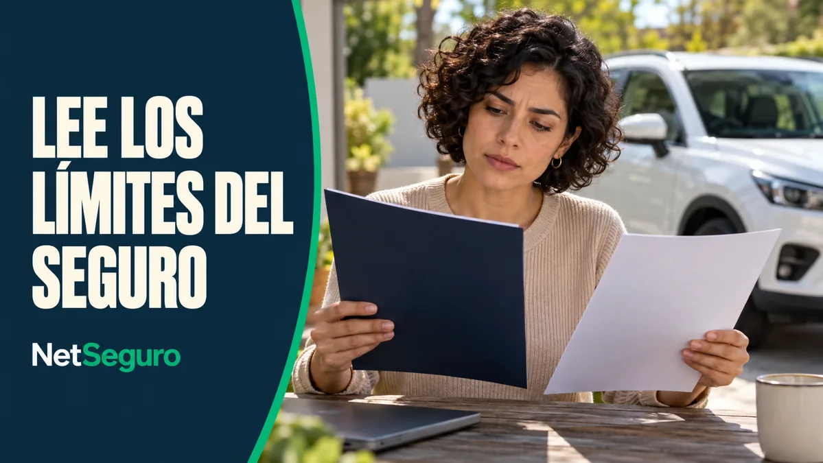 Mujer comparando un documento de seguro y una explicación del deducible.